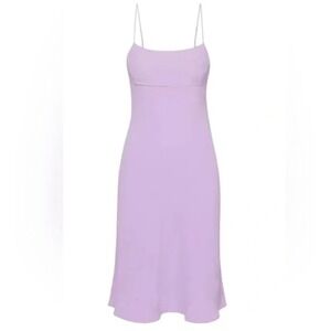 Aritzia Sunday Best Maude Crepe Midi Dress Lilac Purple Strappy Size Small